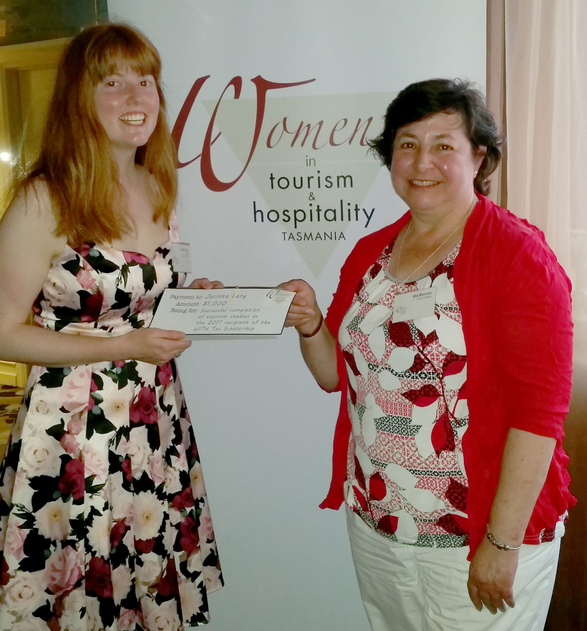 Jacinta Long 2018 scholarship winner and Rita Warrener